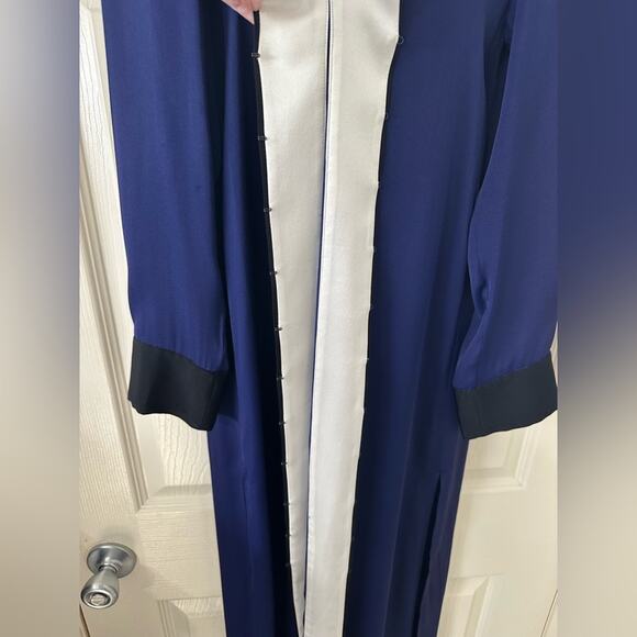 Haider Ackerman Malibu Dress Cobalt Blue size FR 34 Colorblock Black trim - Picture 6 of 15